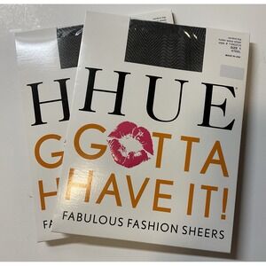 NIP 2 Pair HUE Gotta Have It! Control Top Pantyhose Luster Wave Sheer Steel Sz 1